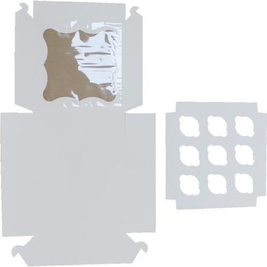 Коробка (260 х 260 х 90), белая, на 9 кексов