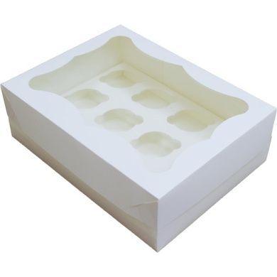 Коробка (330 х 255 х 110), белая, на 12 кексов