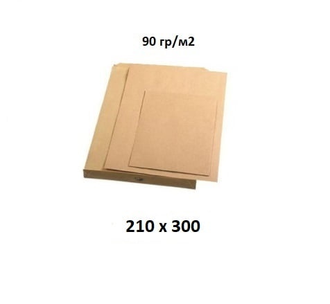 Пакувальний папір у листах 90 гр/м2 – 210 мм × 300 мм