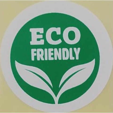 Етикетка біла/зелений кругла "Eco Friendly". Упаковка 50 шт., діаметр 50мм 3756